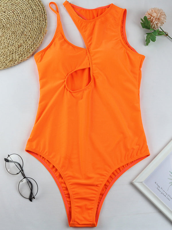 Salma Hollow Multicolor One Shoulder Sexy Swimsuit Women