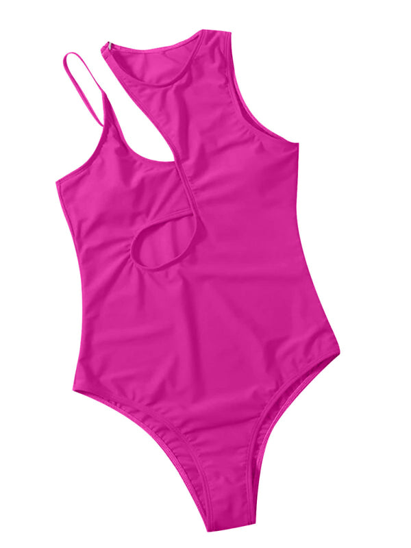 Salma Hollow Multicolor One Shoulder Sexy Swimsuit Women