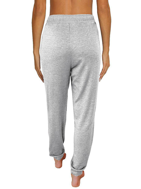 Elora Women's Solid Color Casual Loose Pocket High Waist Cropped Pants