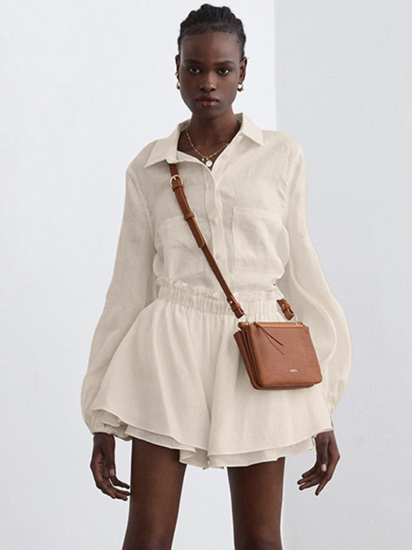 Sariah Top Ruffle Shorts Two-piece Casual Fashion Suit