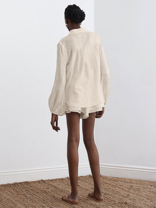 Sariah Top Ruffle Shorts Two-piece Casual Fashion Suit