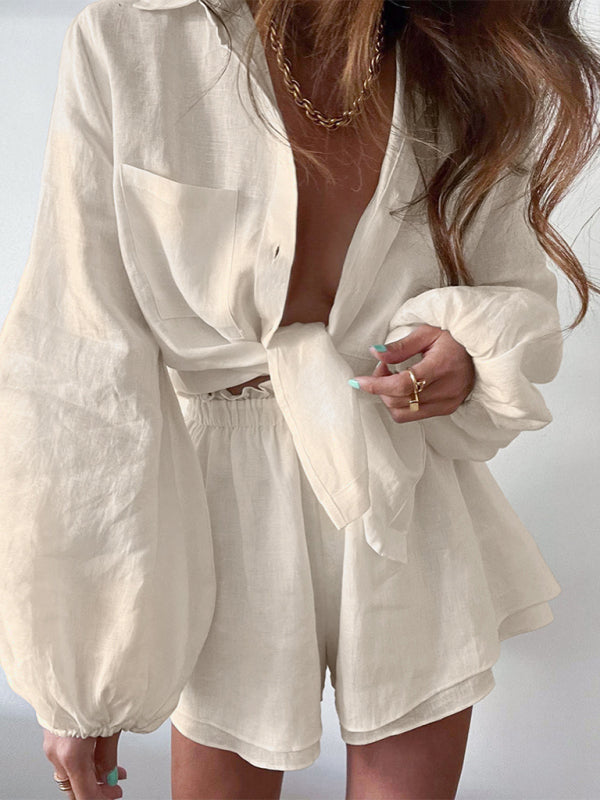 Sariah Top Ruffle Shorts Two-piece Casual Fashion Suit