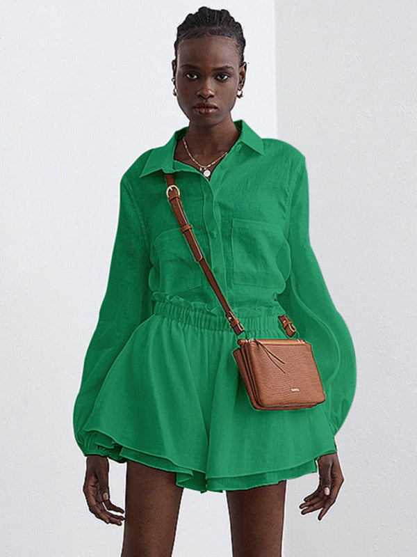 Sariah Top Ruffle Shorts Two-piece Casual Fashion Suit