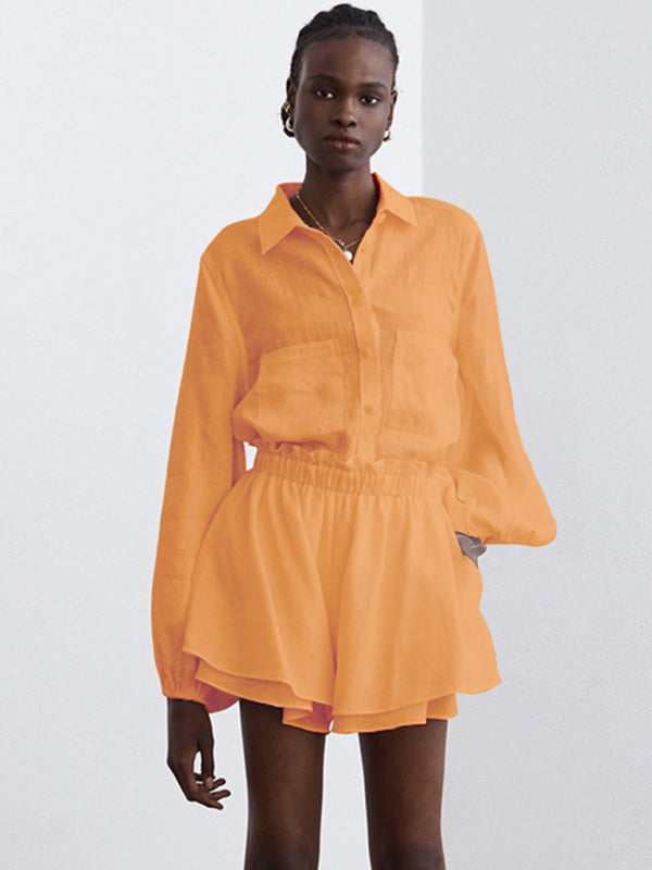 Sariah Top Ruffle Shorts Two-piece Casual Fashion Suit