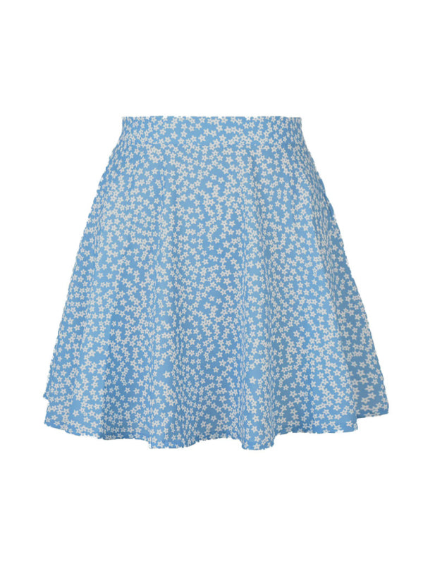Katalina Floral Skirt High Waist Umbrella Skirt Invisible Zipper Chiffon Printed Skirt For Women