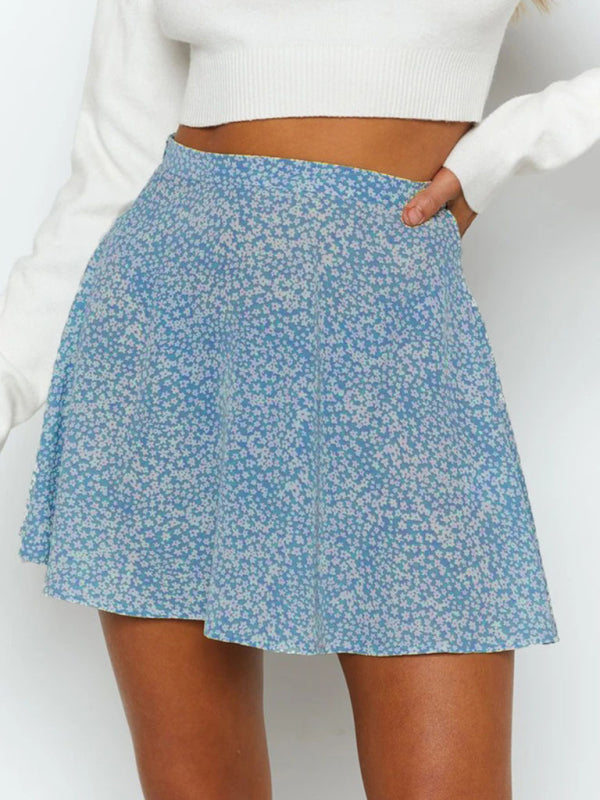 Katalina Floral Skirt High Waist Umbrella Skirt Invisible Zipper Chiffon Printed Skirt For Women