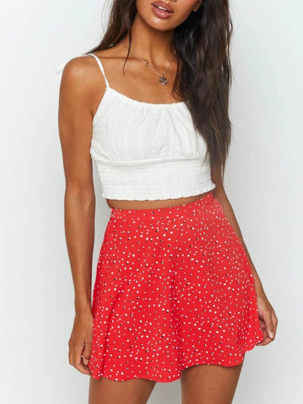 Katalina Floral Skirt High Waist Umbrella Skirt Invisible Zipper Chiffon Printed Skirt For Women