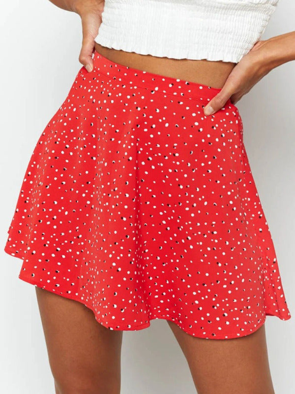 Katalina Floral Skirt High Waist Umbrella Skirt Invisible Zipper Chiffon Printed Skirt For Women