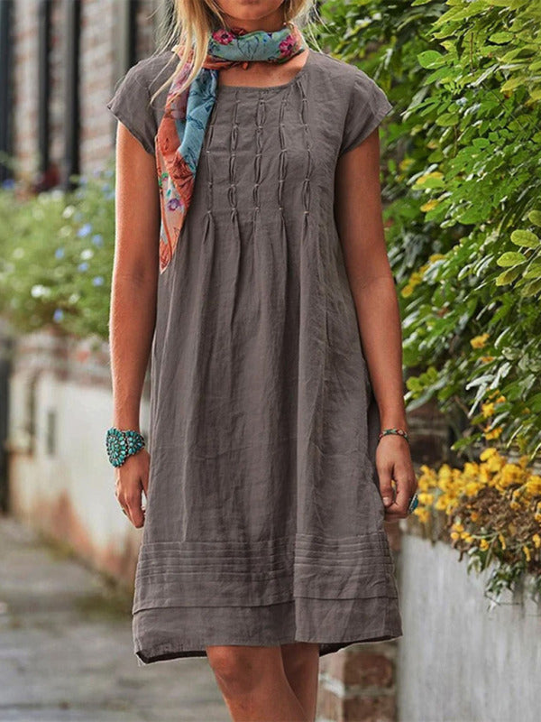 Alivia Casual Loose Mid Length Skirt Slimming Casual Dress