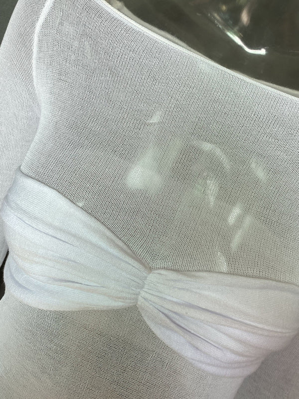 Marianne New Fashion Women's Clothing Lightweight See-Through Neck T-Shirt Top