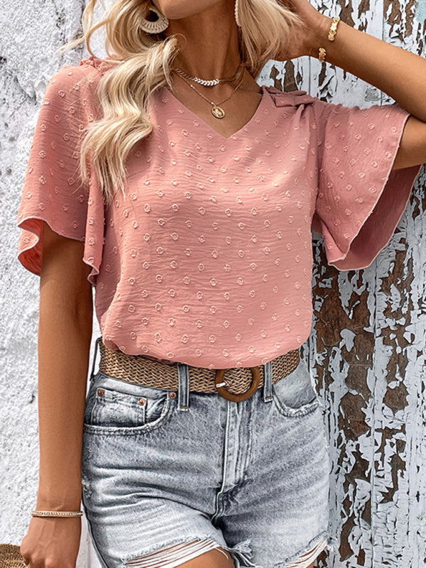 Idony New Fashion Ladies Pink Shirt Design Sense Shirt