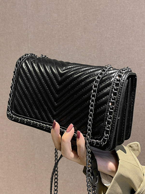 Embroidered Thread Chain Portable Small Square Bag Shoulder Bag