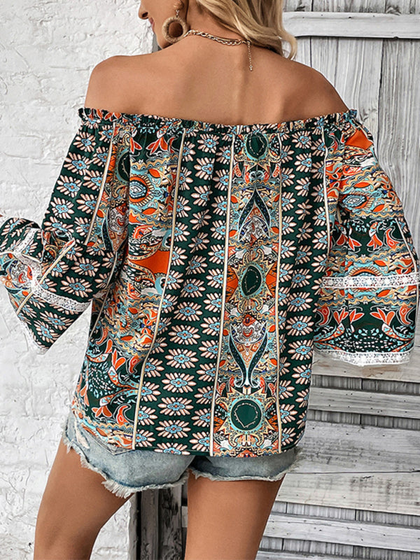 Gardenia New Floral Tie One Shoulder Fashion Print Blouse