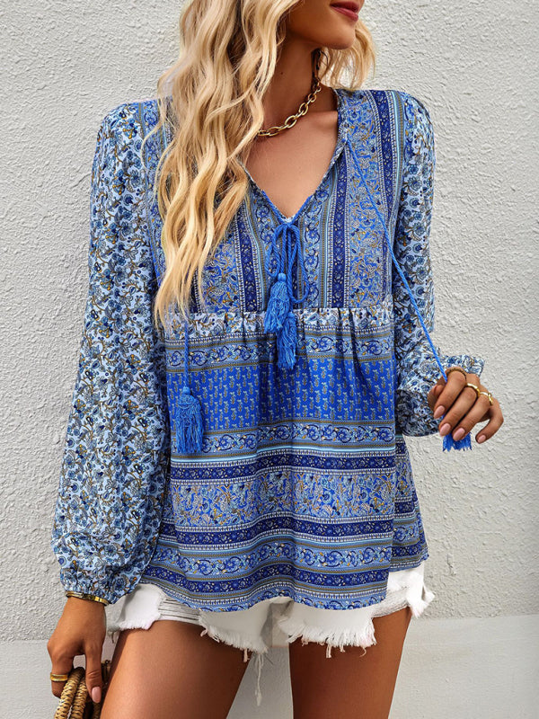 Joceline Bohemian Temperament Top Shirt Spring And Autumn Four Seasons New Shirt