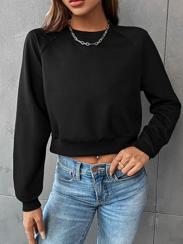 Lola New Women's Long-Sleeved Round Neck Solid Color Sweater
