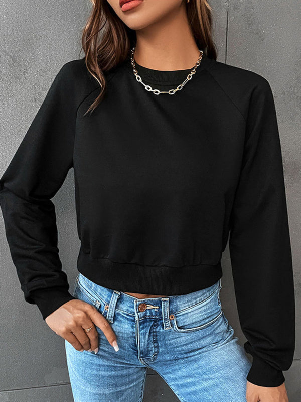 Lola New Women's Long-Sleeved Round Neck Solid Color Sweater