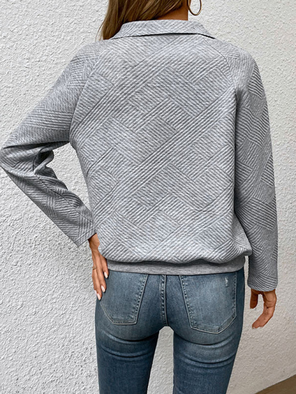 Itzel Solid Knit Pattern Four Seasons Hoodie