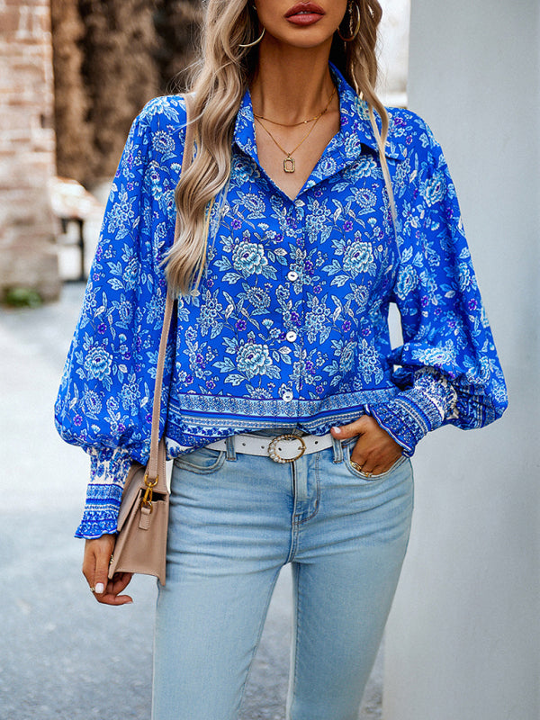 Marilena Women's Printed Vacation Casual Long Sleeve Top