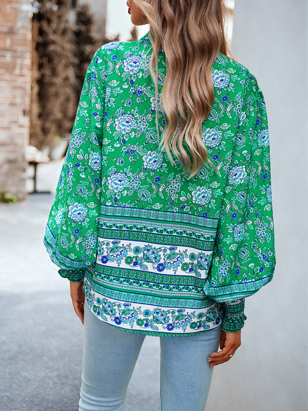Marilena Women's Printed Vacation Casual Long Sleeve Top