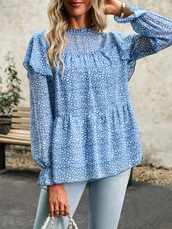 Mahira Floral Shirt Feminine Commuter Long Sleeve Top