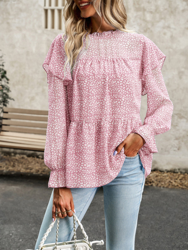 Mahira Floral Shirt Feminine Commuter Long Sleeve Top