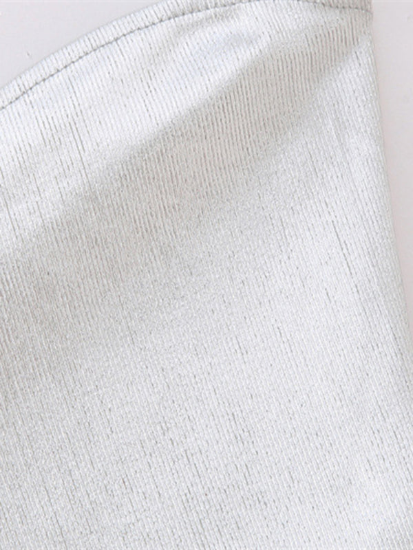 Lumi New Women's Fashion Sexy All-Match Off-Shoulder Underwear Knitted Top