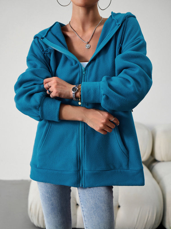 Joann Women's Fashion Casual Loose Casual Sweater Cardigan Hooded Jacket