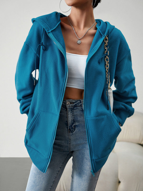 Joann Women's Fashion Casual Loose Casual Sweater Cardigan Hooded Jacket
