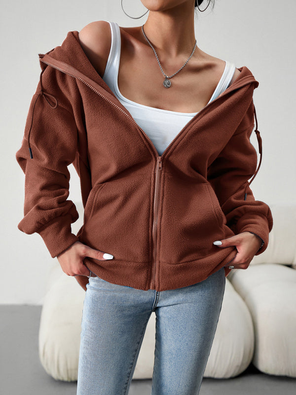 Joann Women's Fashion Casual Loose Casual Sweater Cardigan Hooded Jacket