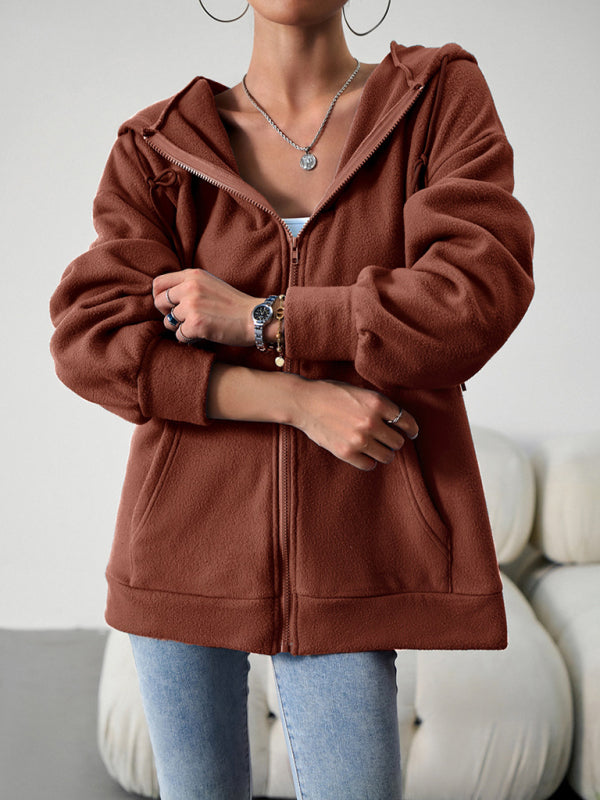 Joann Women's Fashion Casual Loose Casual Sweater Cardigan Hooded Jacket