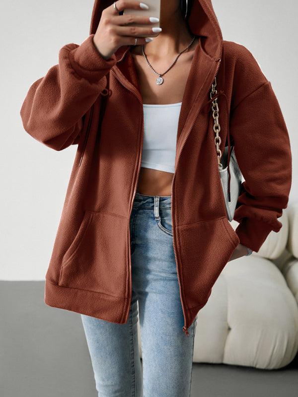 Joann Women's Fashion Casual Loose Casual Sweater Cardigan Hooded Jacket