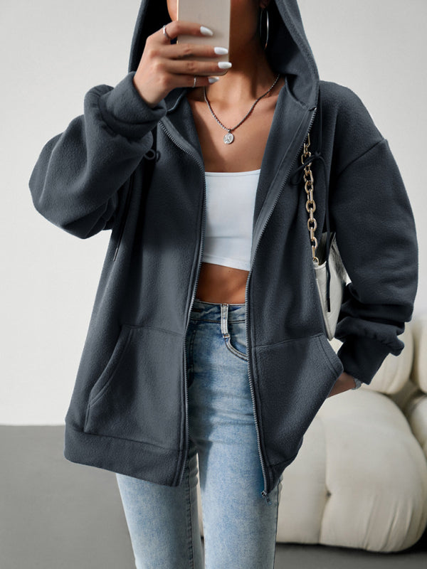 Joann Women's Fashion Casual Loose Casual Sweater Cardigan Hooded Jacket