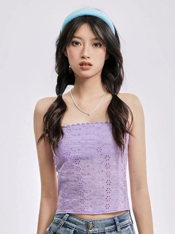 Lucina New Sexy Women's Clothing Y2K Street Fashion Navel Strapless Vest