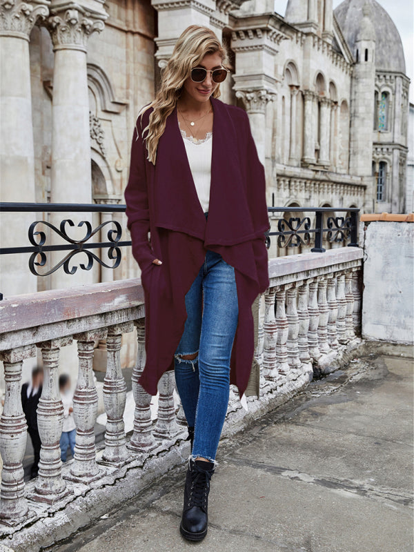 Cora Women's Long Style Personalized Fashion Temperament OL Tongle Knitted Jacket