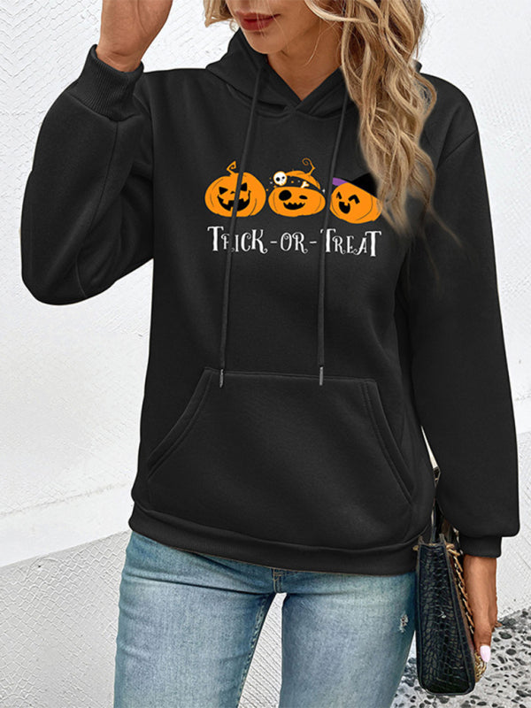 Kimberly Halloween Pumpkin Print Casual Ladies Sweatshirt