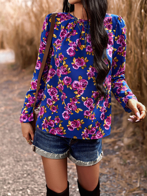 Deirdre Women's Casual Floral Print Blouse Top