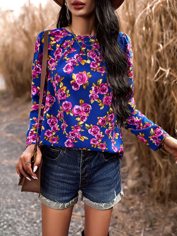 Deirdre Women's Casual Floral Print Blouse Top