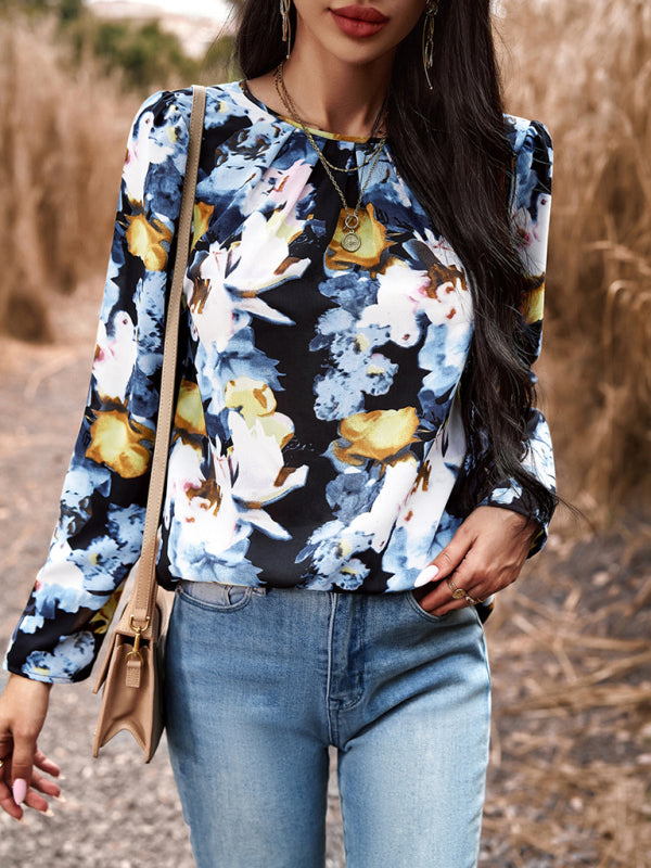 Deirdre Women's Casual Floral Print Blouse Top