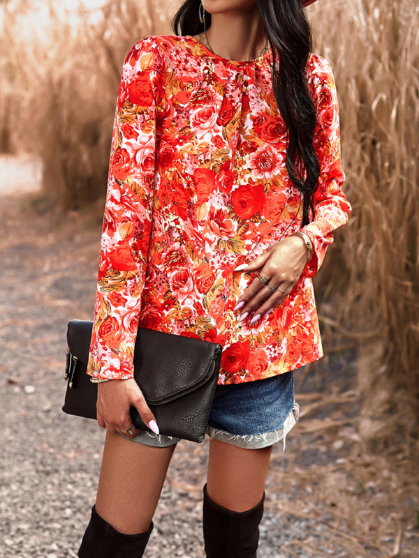 Deirdre Women's Casual Floral Print Blouse Top