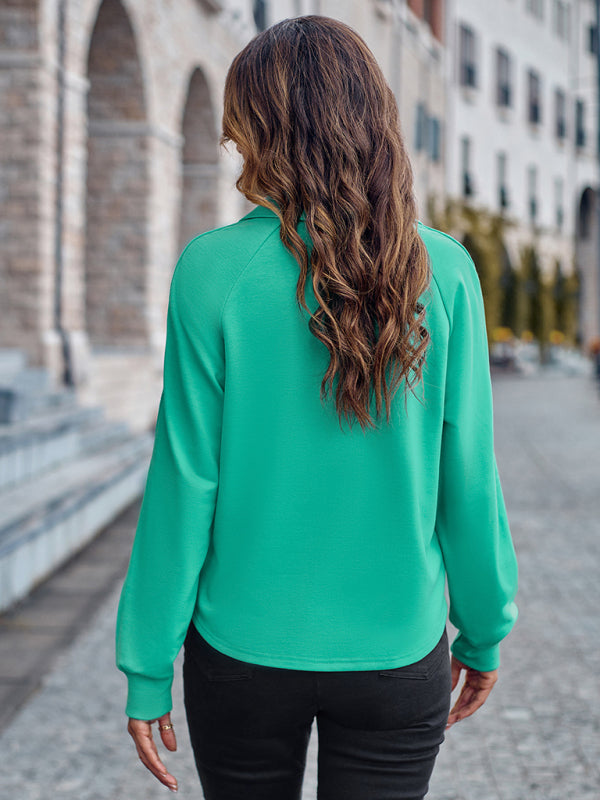 Rosalie Lapel Buttoned Slim Fit Knitted Long Sleeve Top For Women