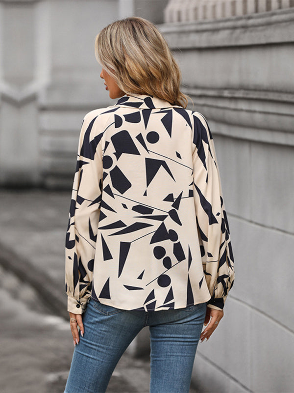 Asteria Women's Autumn Winter Long Sleeve Printed Shirt
