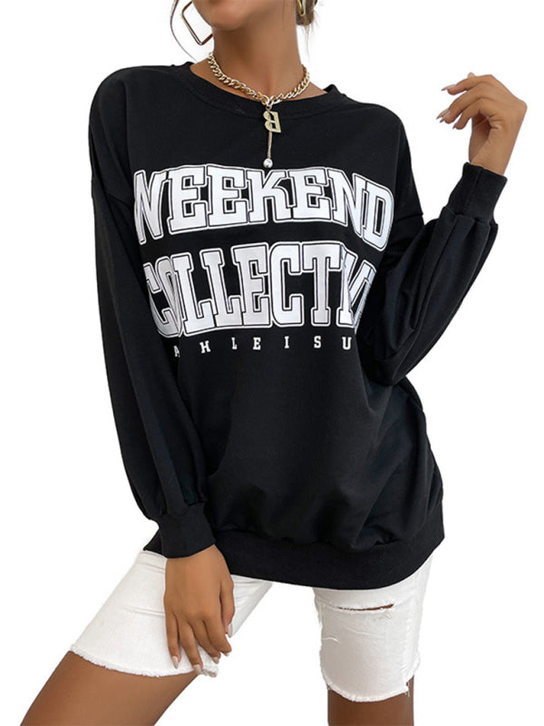 Betsy Women Casual Letter Print Hoodie Sweatshirt