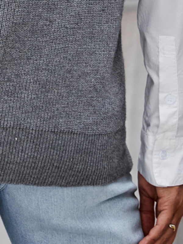 Mira Premium gray V-neck Sweater Vest New Design Sleeveless Waistcoat Top Loose Pullover Vest