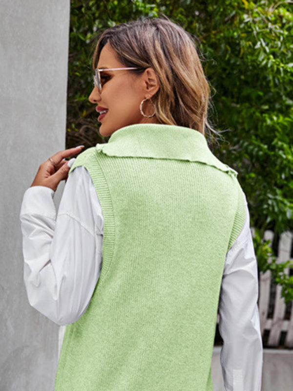 Mira Premium gray V-neck Sweater Vest New Design Sleeveless Waistcoat Top Loose Pullover Vest