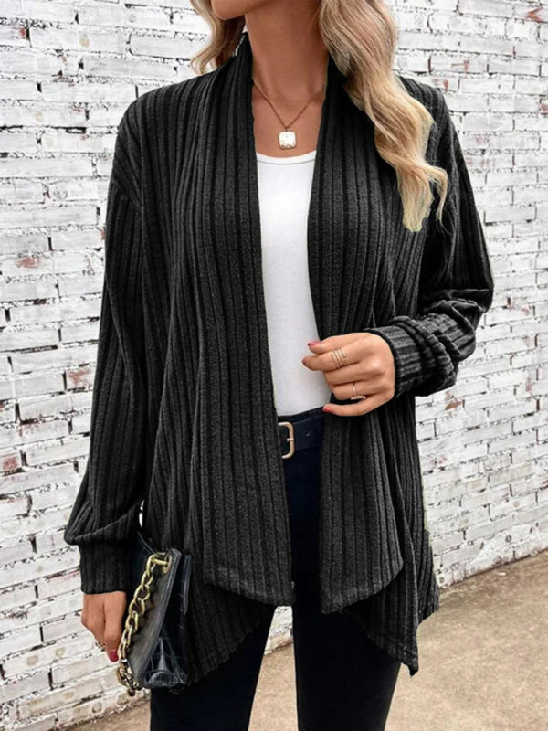 Christa Long Sleeve Pit Lapel Loose Cardigan Jacket