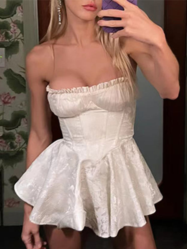 Lucia Women's New Elegant And Sweet Short Tube Top Dress (Gloves Not Included)