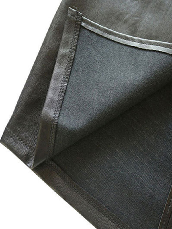 Madeleine Elegant High Waist Faux Leather Pencil Skirt
