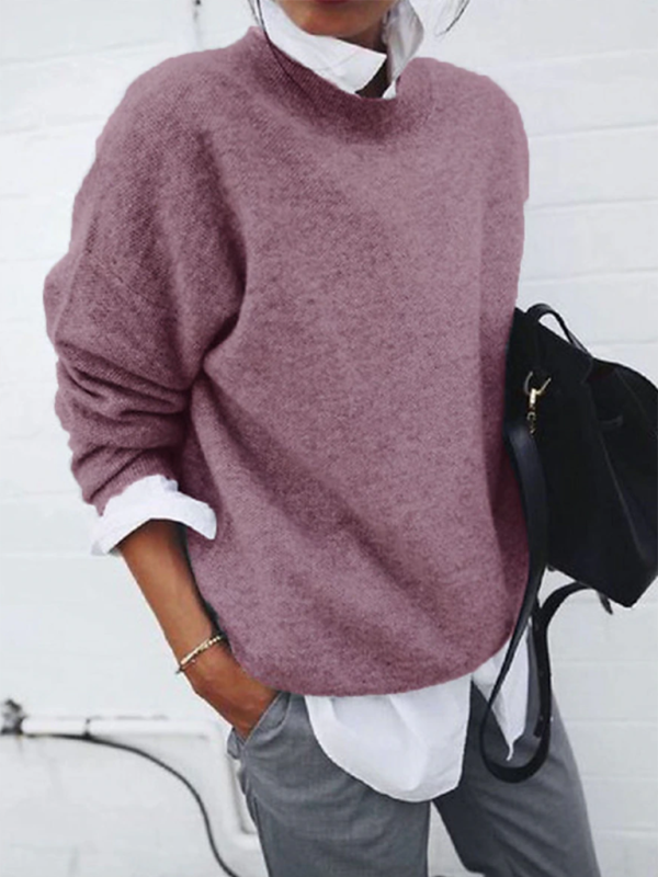 Bianca Women's New Casual and Versatile Long-sleeved Pullover Knitted Top