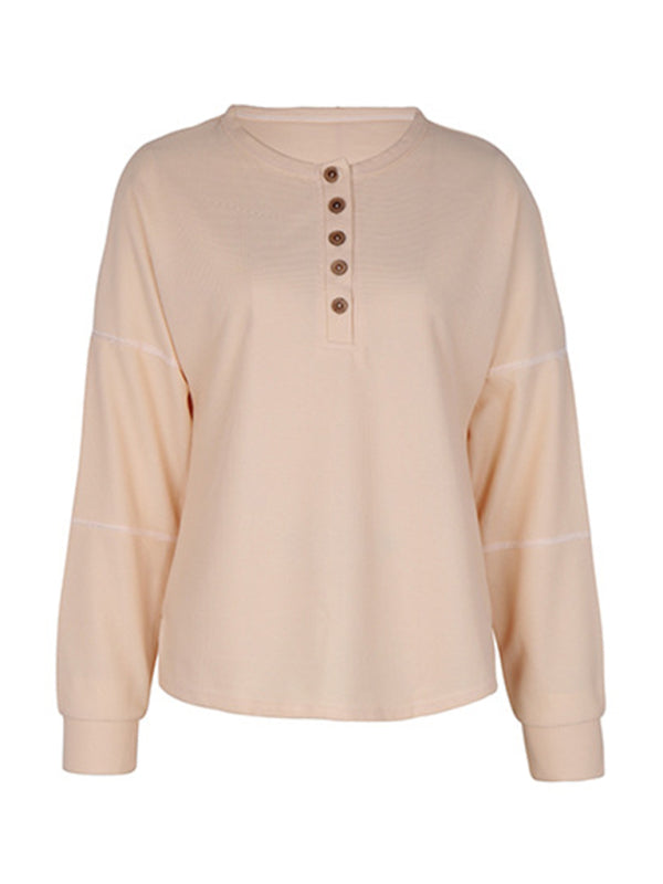 Tatyana Women's New Long Sleeve Solid Color Knitted Tops