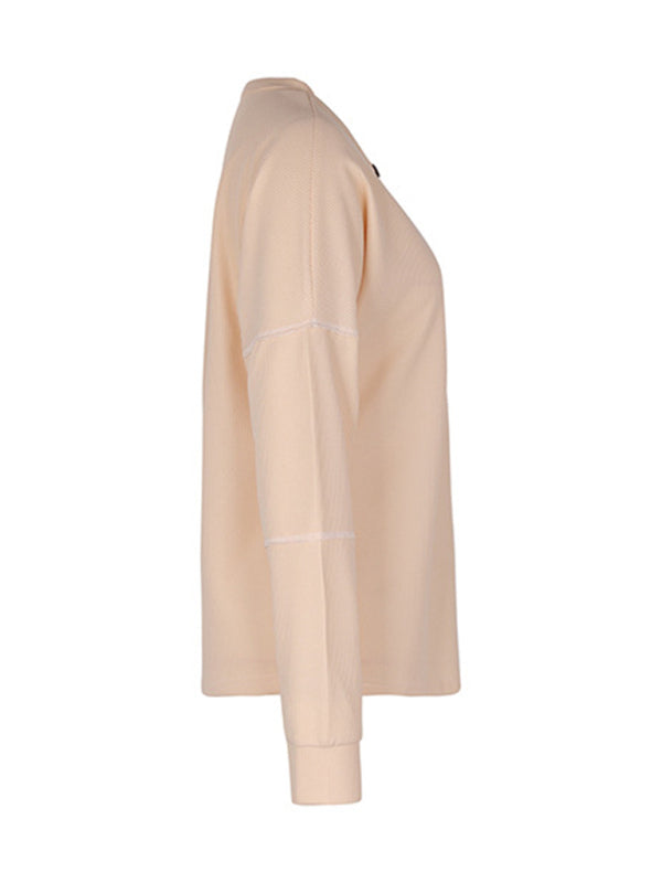 Tatyana Women's New Long Sleeve Solid Color Knitted Tops